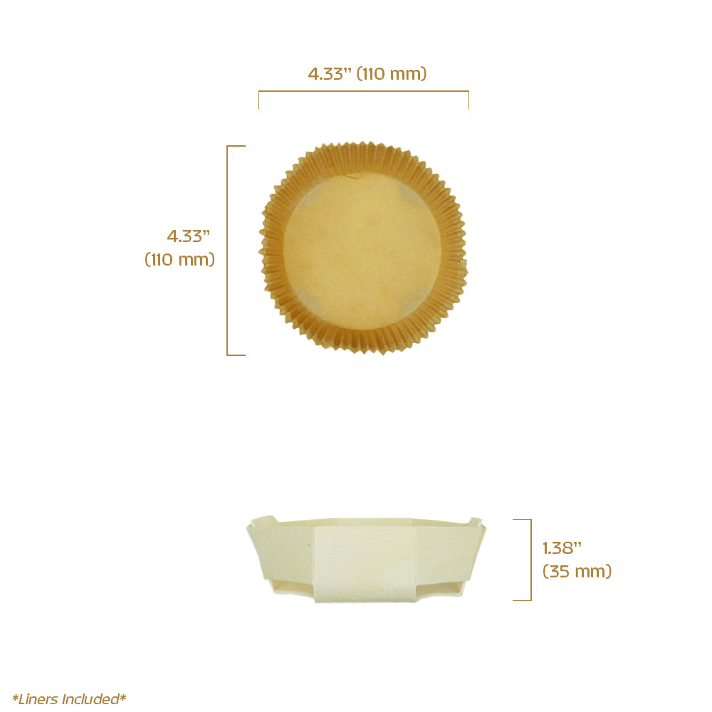 octopuce wooden baking mold 4.38&quot; dia x 1.38&quot; capacity 100 gram or 3.5 oz